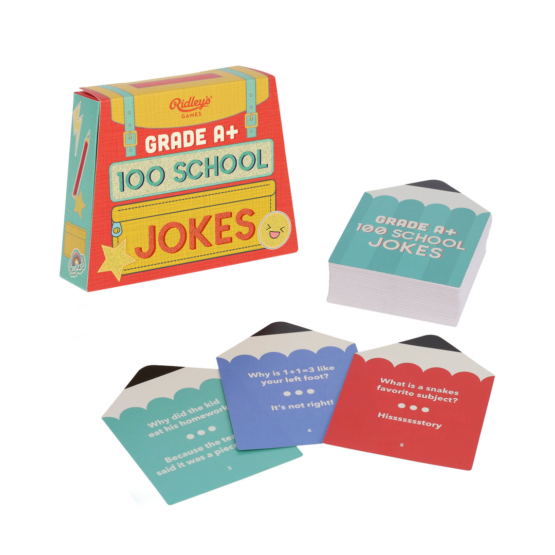 Ridley's 100 School Jokes - Witzekarten Für Die Ganze Familie Im Rucksack-Design