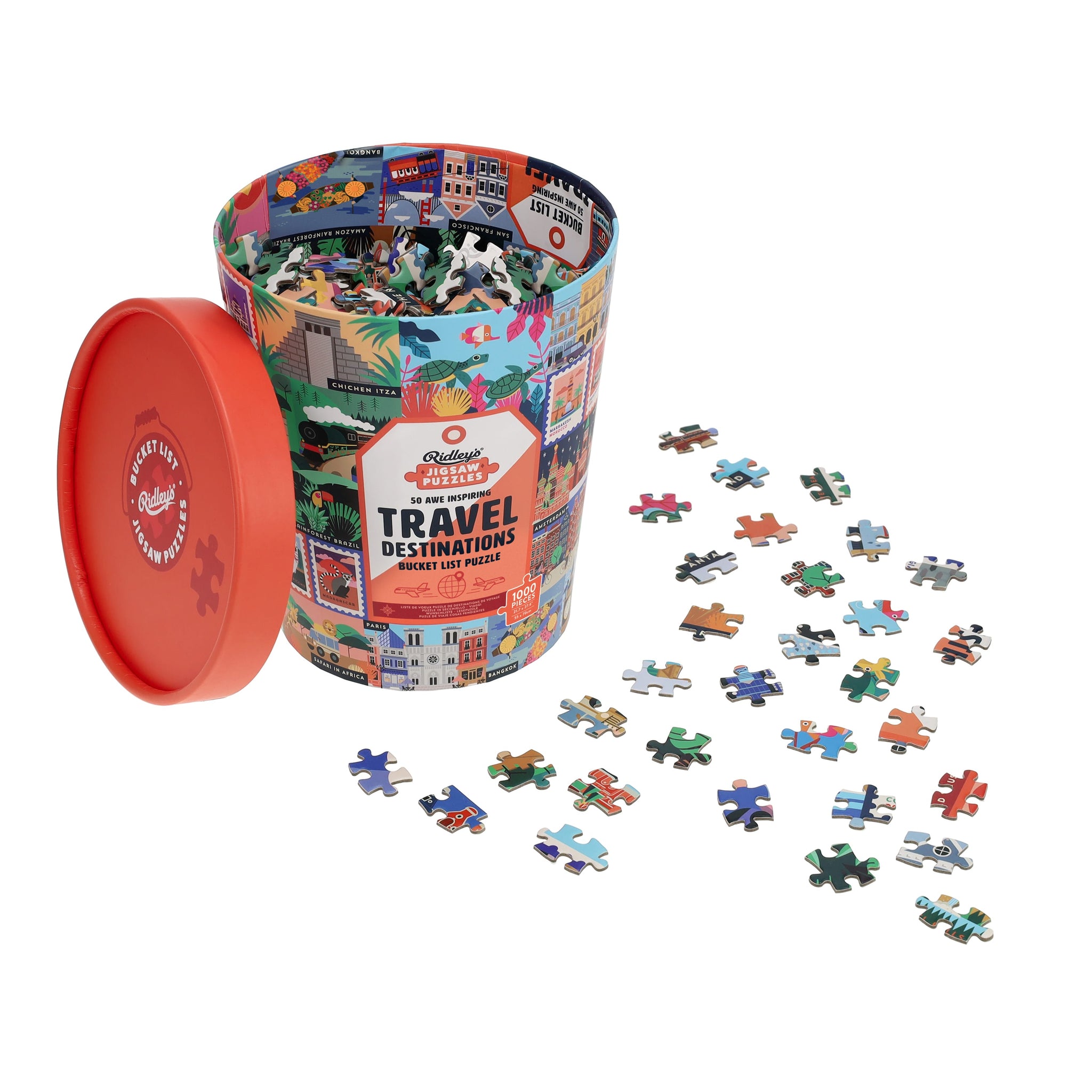 50 Awe-Inspiring Travel Destinations Bucket List 1000-Piece Jigsaw