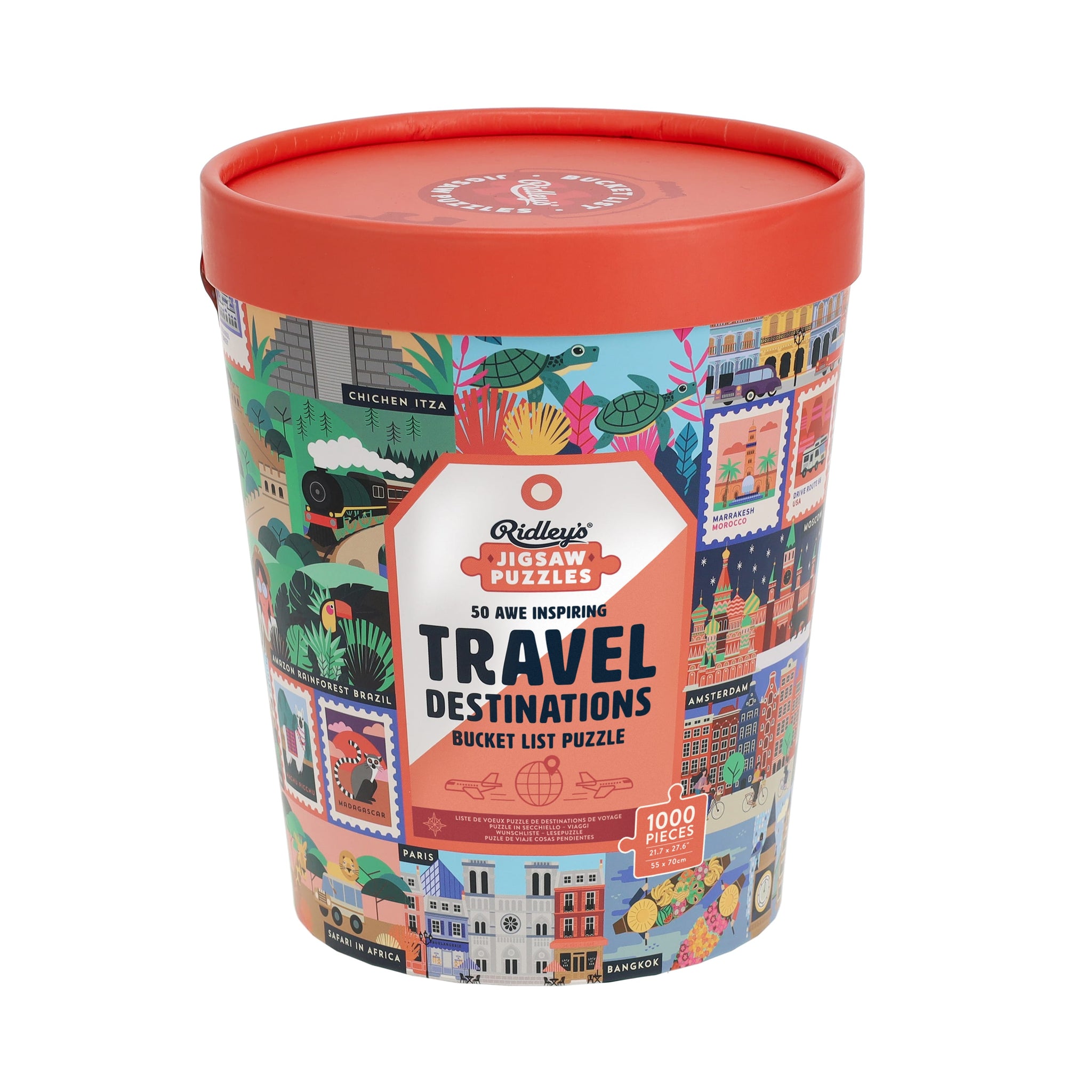 50 Awe-Inspiring Travel Destinations Bucket List 1000-Piece Jigsaw