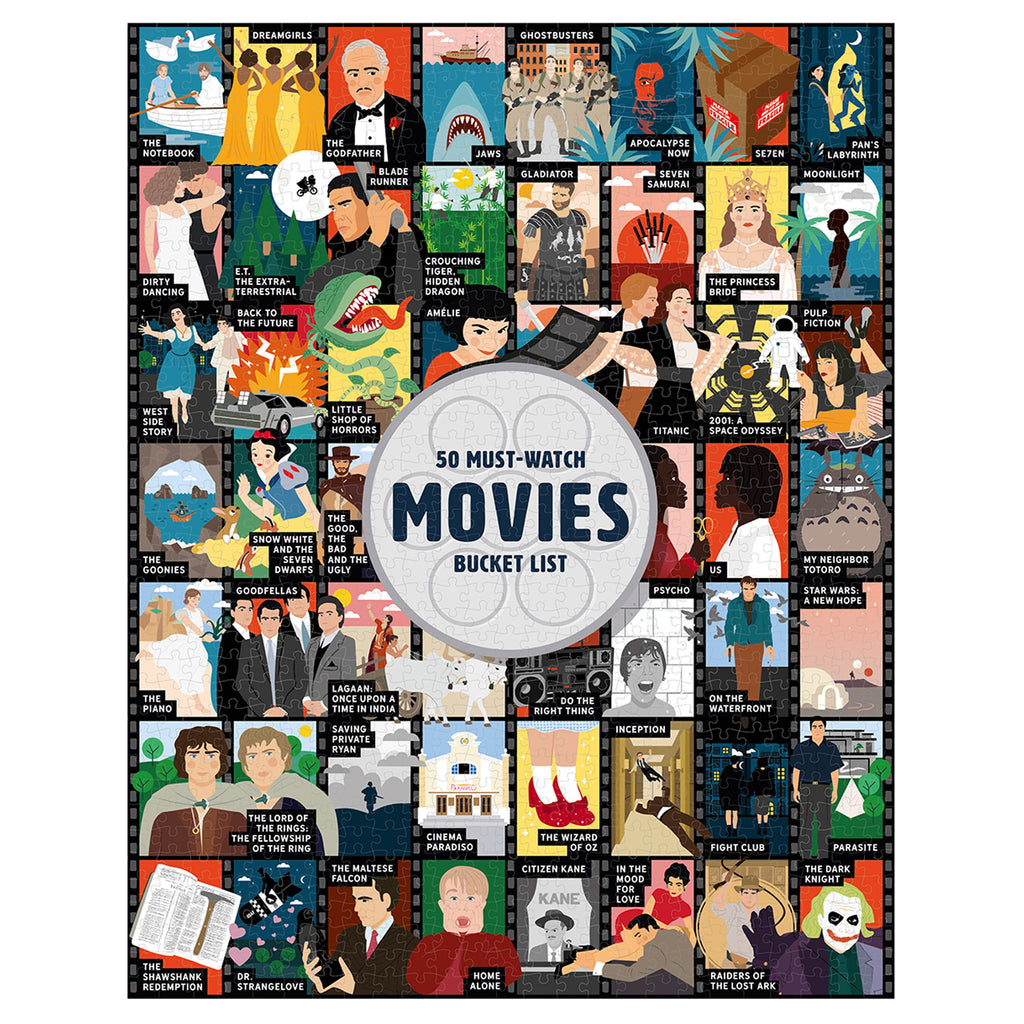 50 Must - Watch Movies Bucket List 1000 - Piece Jigsaw Puzzle - Ridley's Games