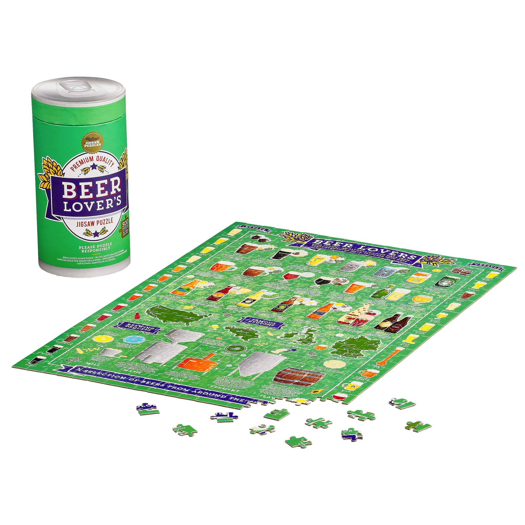 Tequila Lover’s 500-teiliges Puzzle – Mit Cocktail-Rezepten, Fertig 50x35 Cm, Aus Recyceltem Material