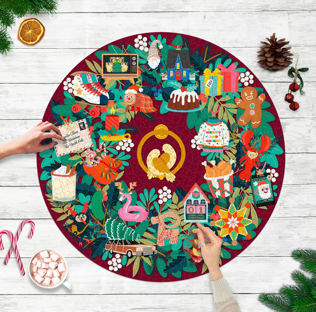 Christmas Countdown 1000 - piece Circle Jigsaw Puzzle - Ridley's Games