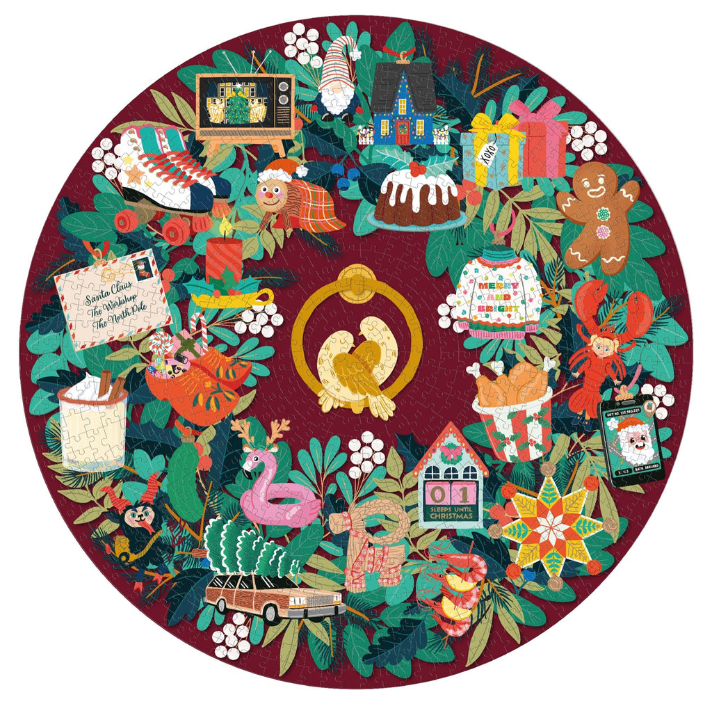 Christmas Countdown 1000 - piece Circle Jigsaw Puzzle - Ridley's Games