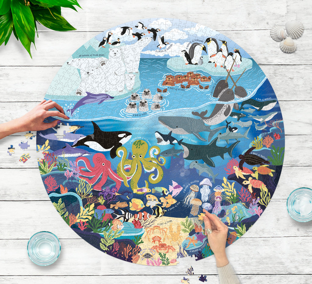 Ocean Lover's 1000 - piece circular jigsaw - Ridley's Games